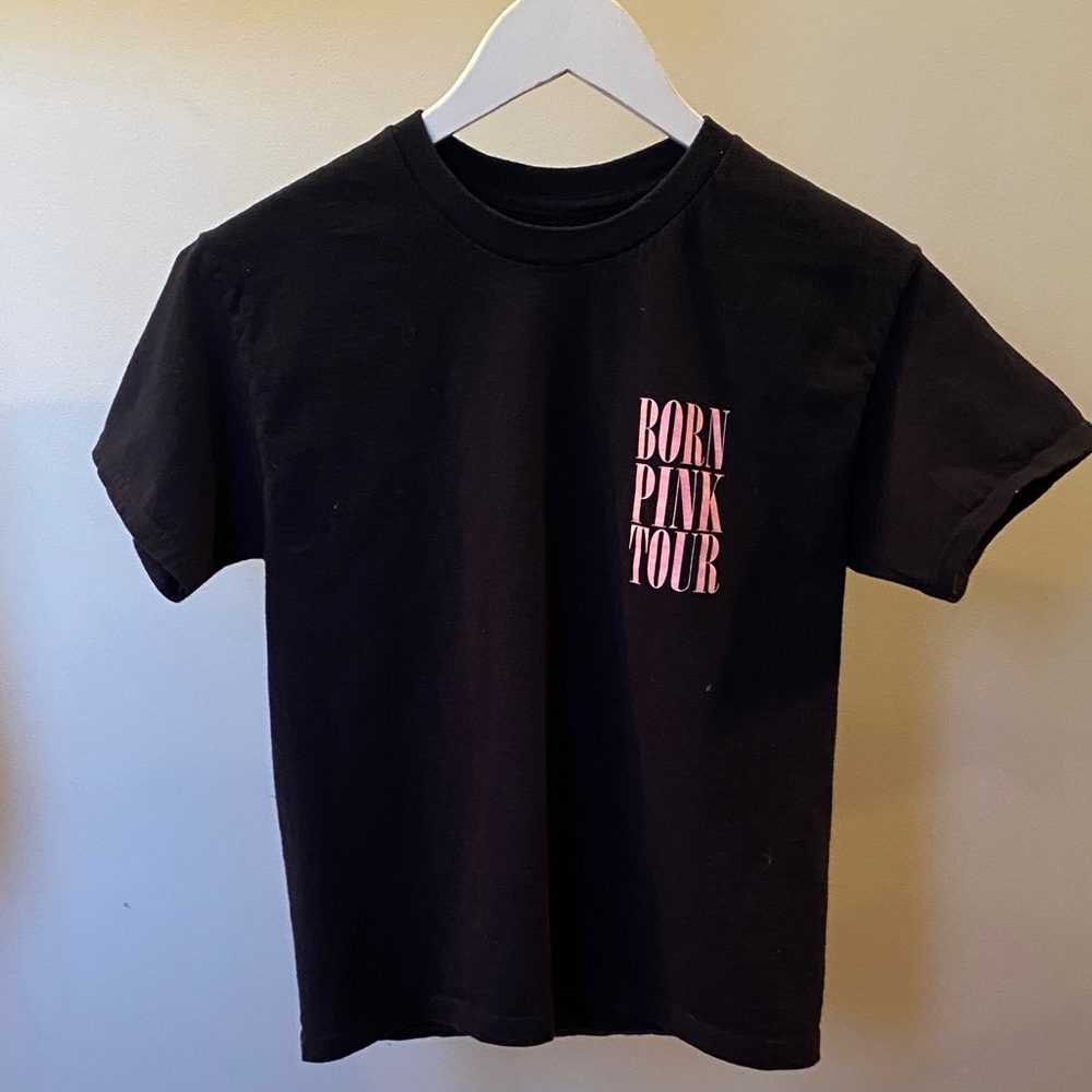 Black Pink Born Pink 2022 Tour Black Tee with Pink Logo